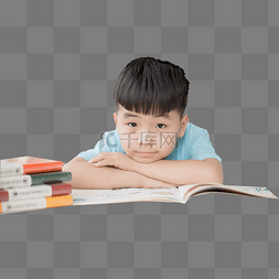 在书上的孩子图片_趴在书上的小男孩