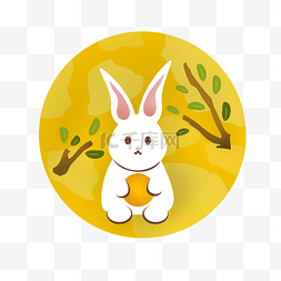 兔子图片_抱着月饼玉兔