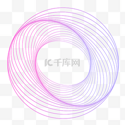 紫色渐变扁平化圆形线条