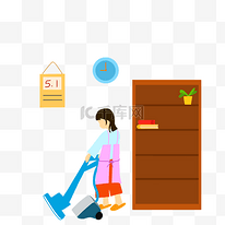 五一主妇扫除劳动清洁PNG