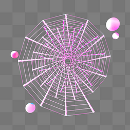 图片_C4D蒸汽波风格立体旋转网格