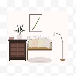室内绿植背景图片_扁平化室内设计