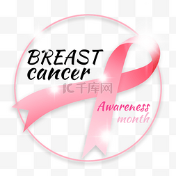 抽象breast cancer粉红丝带和圆形边