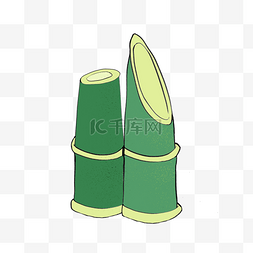 卡通竹节图片_绿两节色的竹节元素