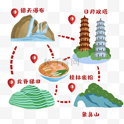 景区旅游图片_桂林卡通趣味旅游路线