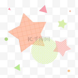 绿色星星图片_漂浮星星圆圈几何