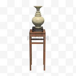 瓷器装饰图片_木凳瓷器花瓶