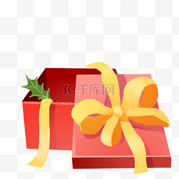 黄色打开的礼盒图片_打开的红色圣诞礼物