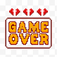 橙色像素风gameover破碎红心界面