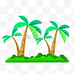 夏日绿色椰子树海岛