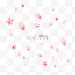 樱花线性元素图片_粉色樱花飞舞花瓣
