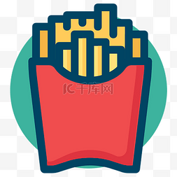可爱风格食物矢量图标icon薯条