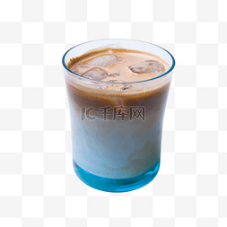 蓝色圆柱玻璃杯子元素