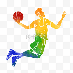 篮球图片_运动会渐变篮球运动员