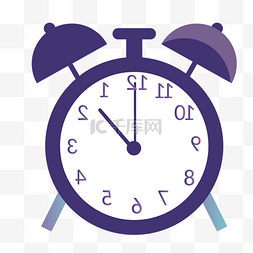 紫色时间闹钟插画