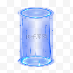 圆形科技光效图片_蓝色科技光柱舞台