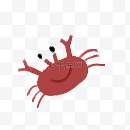 海里动物卡通图片_红色的螃蟹免抠图