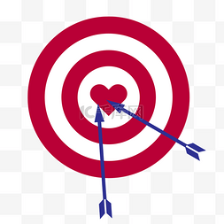 arrow左图片_红白相间爱心靶心的箭靶