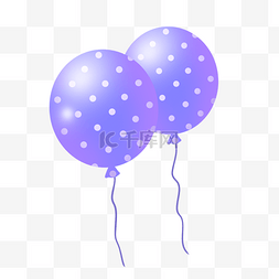 六一儿童节图片_蓝紫色波点六一儿童节气球