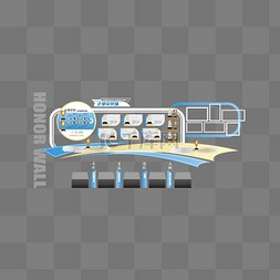 企业公司荣誉墙团队建设蓝色黑色