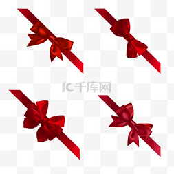 礼物盒子红色丝带图片_蝴蝶结包装素材