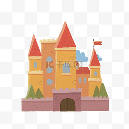 卡通城堡城堡图片_手绘蜡笔卡通城堡