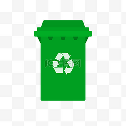 可回收绿色垃圾桶
