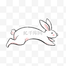 可爱的卡通小兔子奔跑