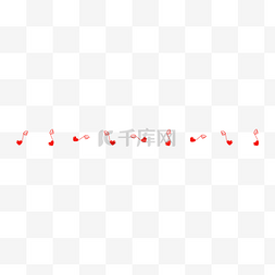 红色爱心音符可爱分割线