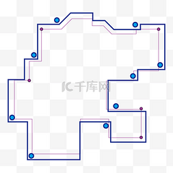 创意科技迷宫科技蓝色线框图