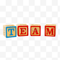 团队team立体方块积木