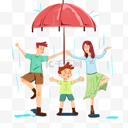 人物图片_谷雨遮雨挡雨夏天下雨撑伞打伞玩