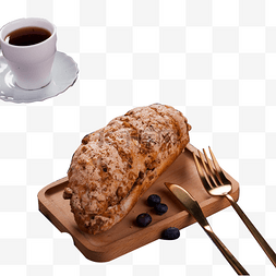 新鲜的面包和咖啡免抠图