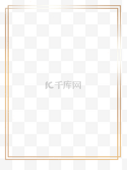 中国风海报宣传免抠素材图片_金色简约海报边框重叠