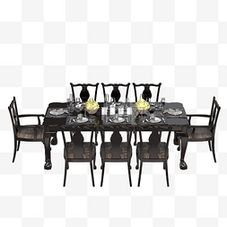 深色的中式餐桌