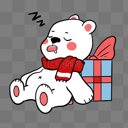 白熊睡觉表情包