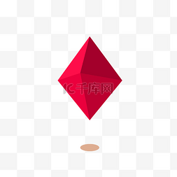 立体红色几何体装饰