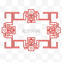 中国风文字装饰图片_红色中国风边框装饰元素免抠图