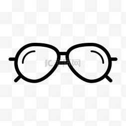 创意眼镜图片_黑色创意圆弧眼镜元素