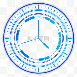 科技元素时间图片_蓝色线条科技时钟