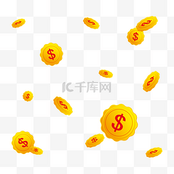 双12图片_花边金色金币漂浮素材