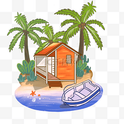 旅行度假海岛小木屋