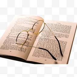 读书图片_英文书上的眼镜框