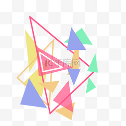 彩色卡通三角形海报背景