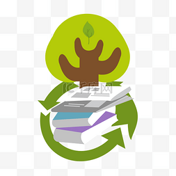 绿色环保插画树图片_绿色的环保图标插画