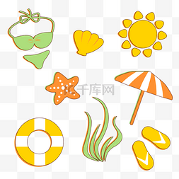 海边沙滩夏季度假物品