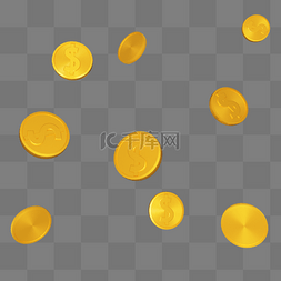 C4D金色漂浮金币