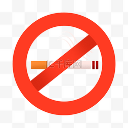 圆形红色禁止吸烟警示