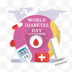 粉色糖尿病宣传图例world diabetes day