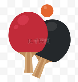 各种球拍图片_红色黑色乒乓球球拍